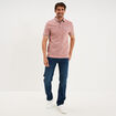 Polo piqu&eacute; manches courtes coton vieux rose homme