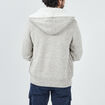 Gilet à capuche doublée polaire ivoire homme
