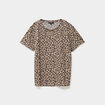 T-shirt manches courtes m&eacute;lange lin beige clair femme