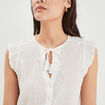 Chemise sans manches avec cordons blanc femme