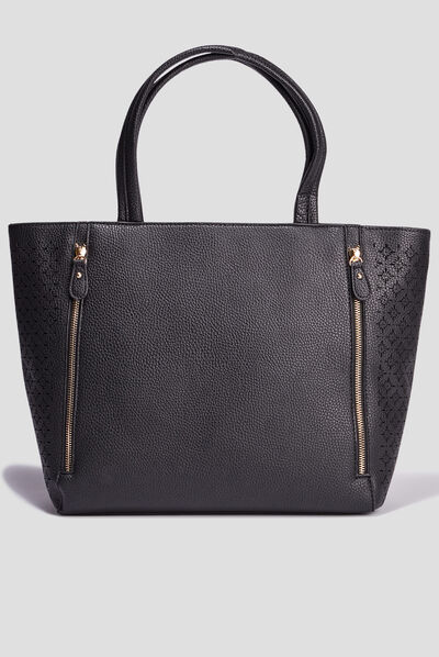 Sac cabas trapèze noir femme
