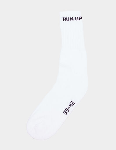 Lot 5 paires chaussettes sport Run-Up blanc homme