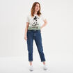 T-shirt manches courtes coton Mickey vert kaki femme