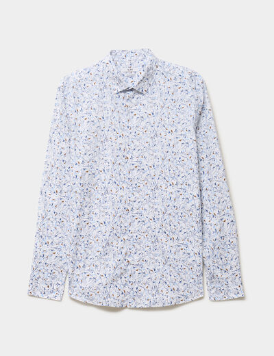 Chemise ajust&eacute;e manches longues beige homme