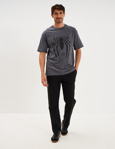 T-shirt manches courtes Spider-Man gris fonc&eacute; homme