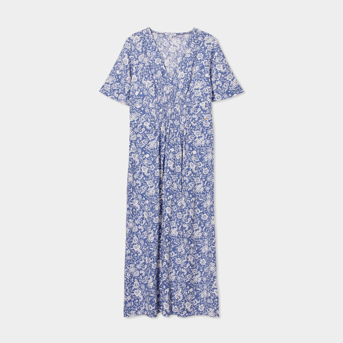 Robe longue droite Creeks bleu gris femme