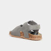 Sandales cuir boucles et scratchs Creeks gris b&eacute;b&eacute; gar&ccedil;on