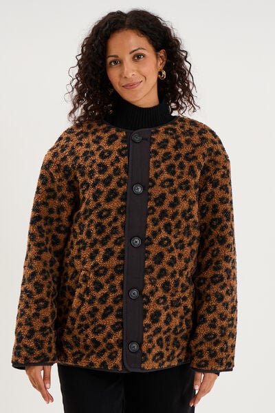 Veste polaire r&eacute;versible et matelass&eacute;e noir femme