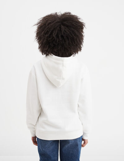 Sweat &agrave; capuche hoodie blanc femme