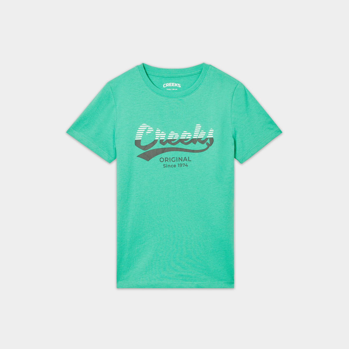 T-shirt col rond manches courtes Creeks vert garçon