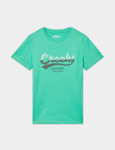T-shirt col rond manches courtes Creeks vert garçon