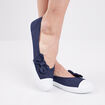 Ballerines en toile avec noeuds bleu marine femme