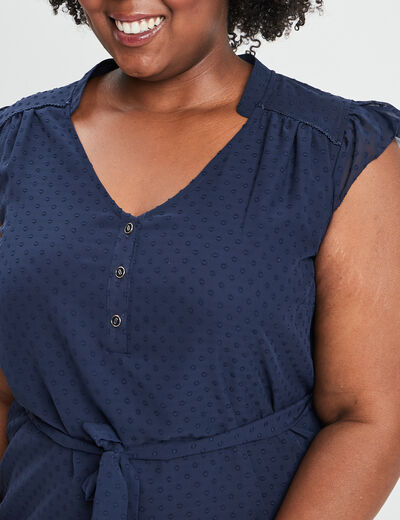 Robe droite sans manches bleu marine femme grande taille