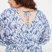 Robe longue évasée dos en V bleu electrique femme grande taille
