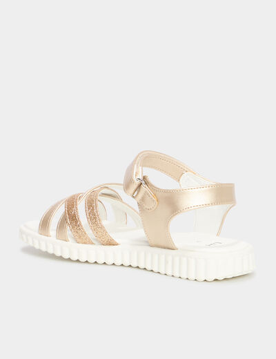 Sandales semelles plates jaune or fille
