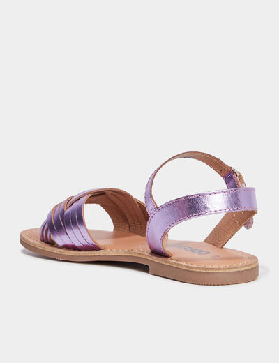 Sandales tresses en cuir Creeks violet fille