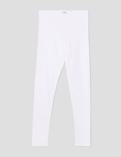 Legging long taille haute blanc femme