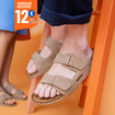 Mules double brides à scratchs sable homme