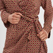 Robe col cache-coeur avec noeud rose fushia femme