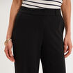 Pantalon effet cr&ecirc;pe large noir femme