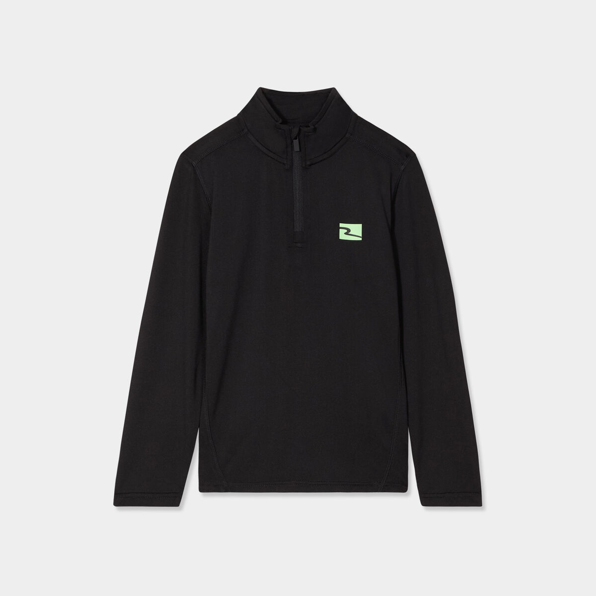 T-shirt sport col camionneur zipp&eacute; noir gar&ccedil;on