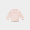 Sweat col rond manches longues rose clair b&eacute;b&eacute; fille