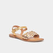 Sandales en cuir Kickers Kickdash jaune or femme