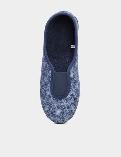 Chaussons ballerines bleu femme