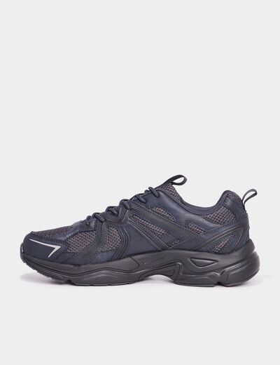 Baskets running à lacets noir homme