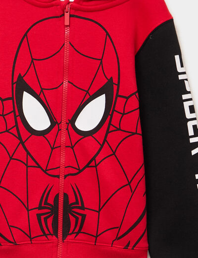 Sweat zippé à capuche Spider-Man rouge garçon