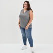 Débardeur ajusté col en V noir femme grande taille