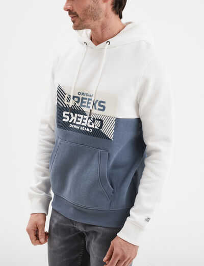 Sweat à capuche hoodie 1 poche Creeks bleu foncé homme