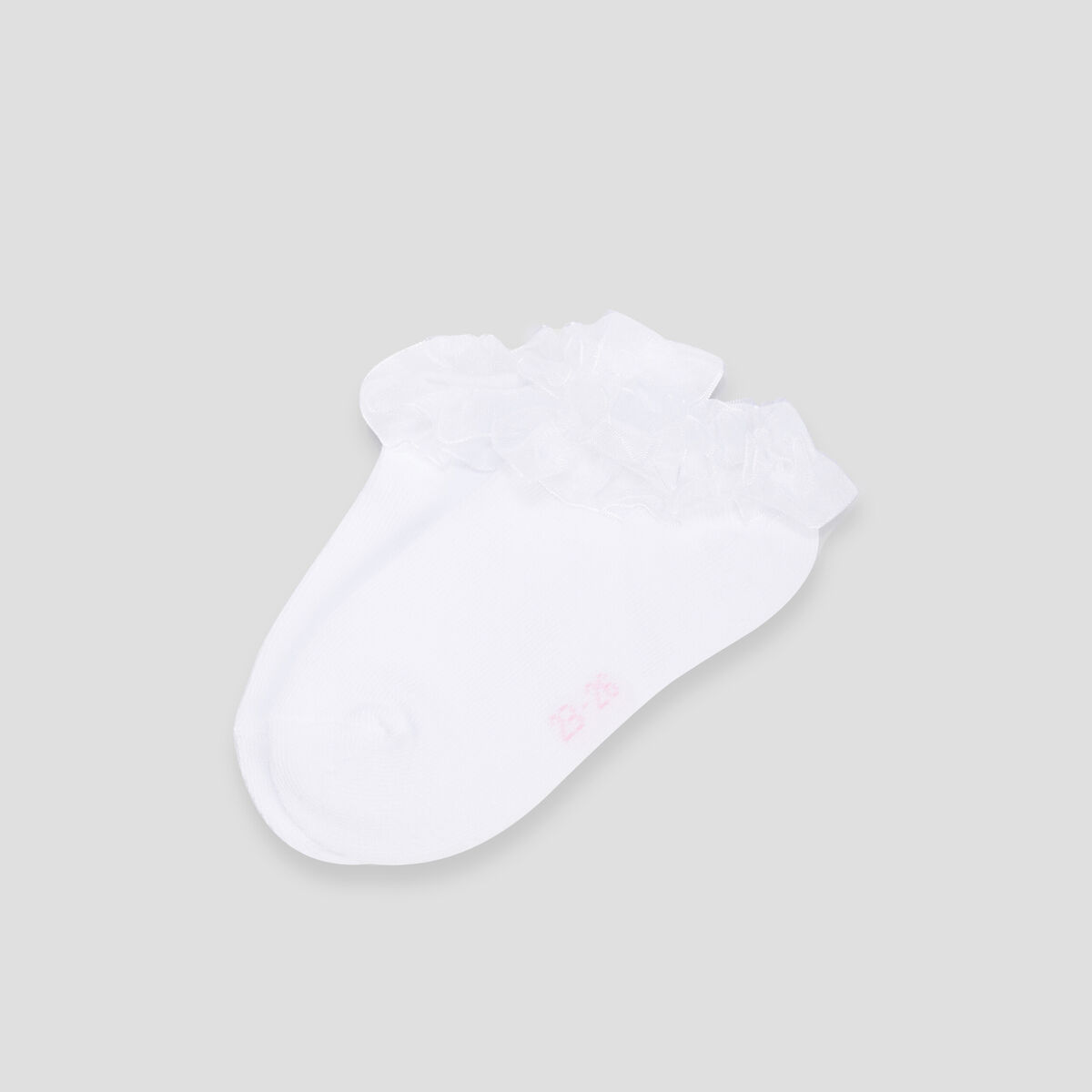 Lot de 2 paires de chaussettes &agrave; volants blanc fille