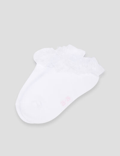 Lot de 2 paires de chaussettes à volants blanc fille
