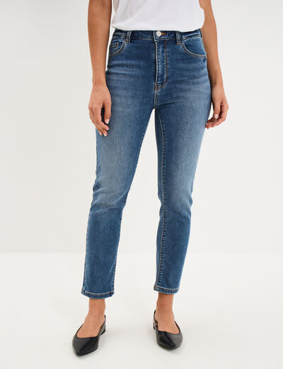 Jean stretch slim 7/8 &egrave;me denim stone femme