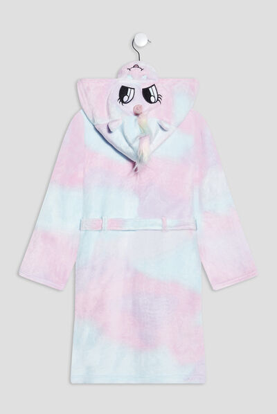 Peignoir à capuche multicolore fille