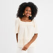 Blouse manches papillons gaze de coton creme femme