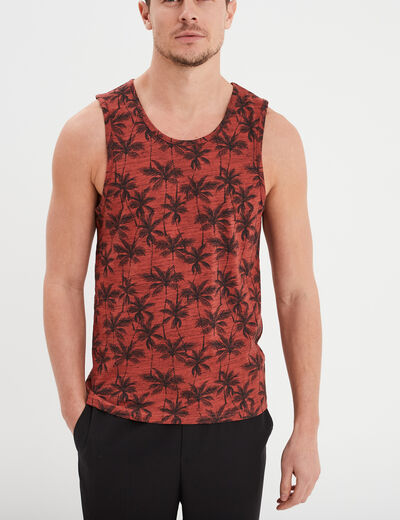 Débardeur col rond coton Liberto vieux rose homme