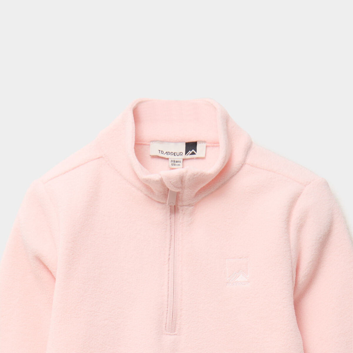 Sweat polaire col camionneur rose clair fille