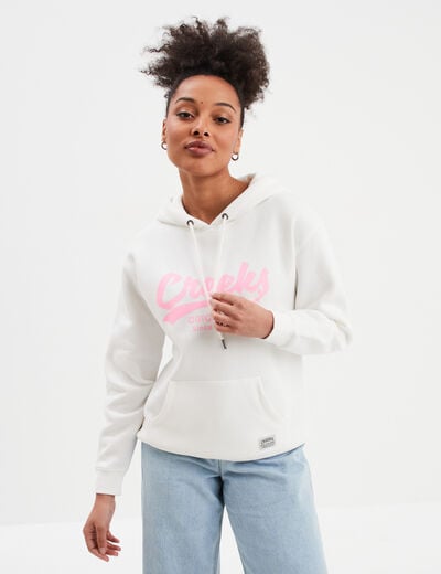 Sweat à capuche hoodie Creeks ecru femme