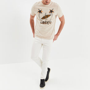 Jeans slim 5 poches denim blanc homme