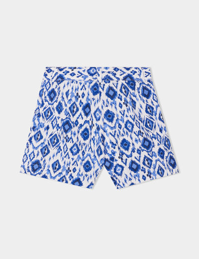 Short slouchy fluide ceinturé bleu fille