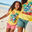 T-shirt manches courtes coton Stitch jaune fille