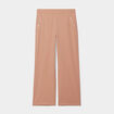 Pantalon droit à pont taille élastiquée marron clair femme