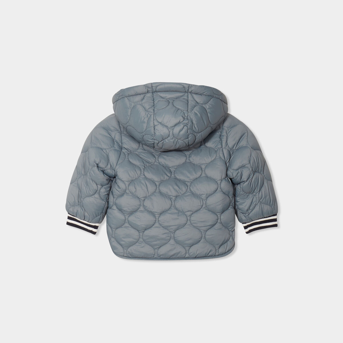 Blouson réversible à capuche amovible vert canard bébé garçon