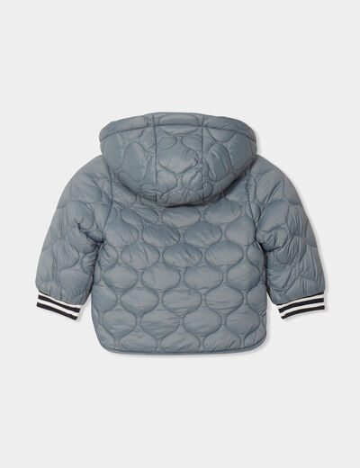 Blouson réversible à capuche amovible vert canard bébé garçon