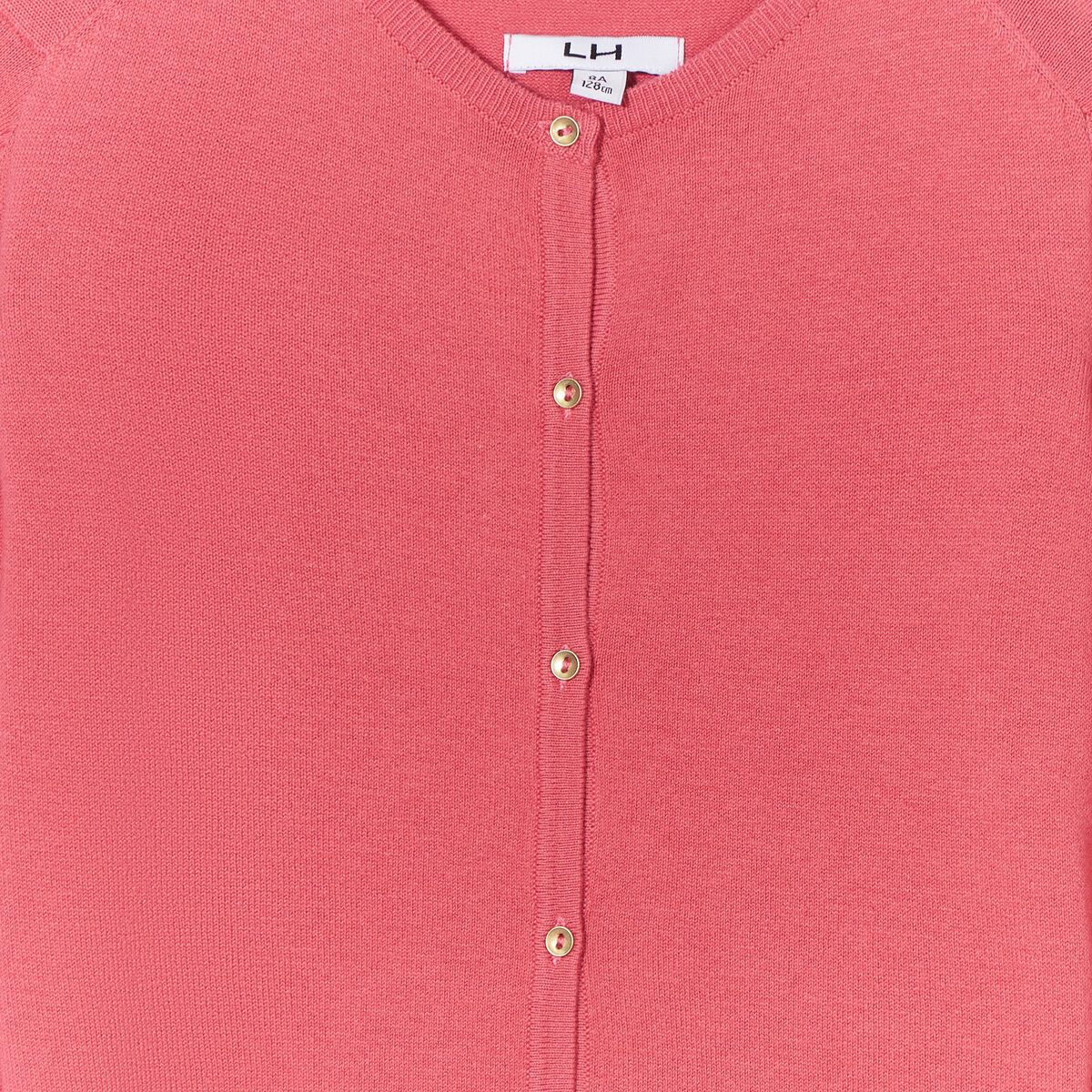 Gilet boutonné rose framboise fille