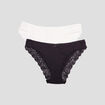 Lot 2 culottes avec dentelle noir femme