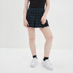 Jupe-short plissée courte bleu marine femme