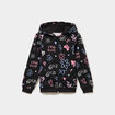 Sweat zipp&eacute; &agrave; capuche noir fille